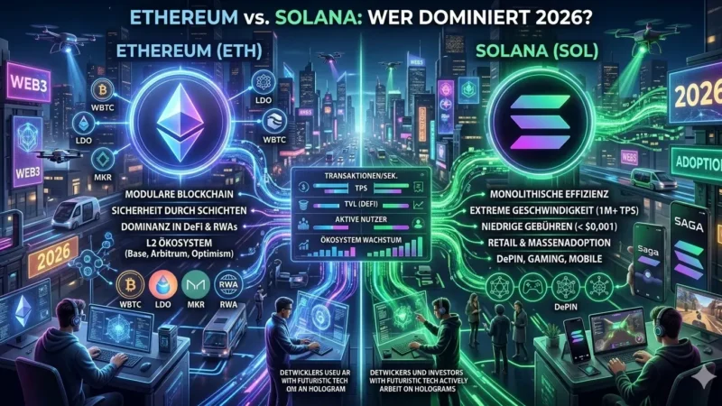 Ethereum vs. Solana: Welche Kryptowährung gewinnt den nächsten Bullenmarkt?