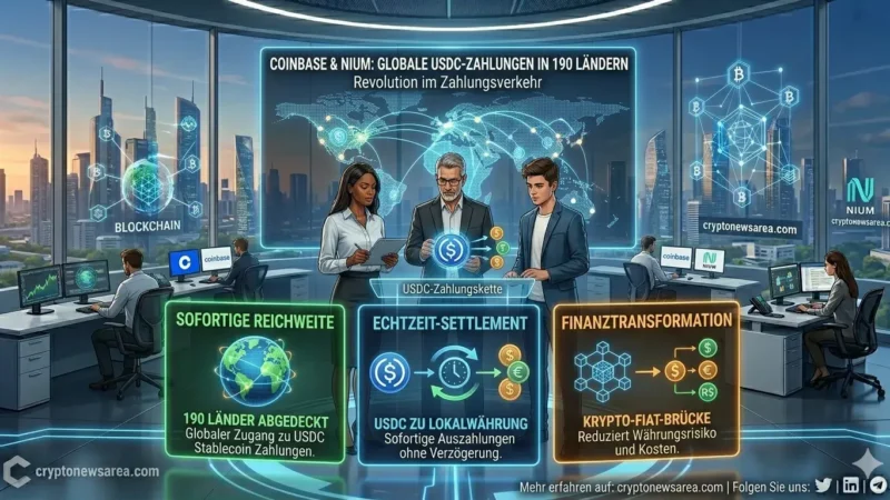 Revolution im Zahlungsverkehr: Coinbase und Nium ermöglichen USDC-Auszahlungen in 190 Ländern